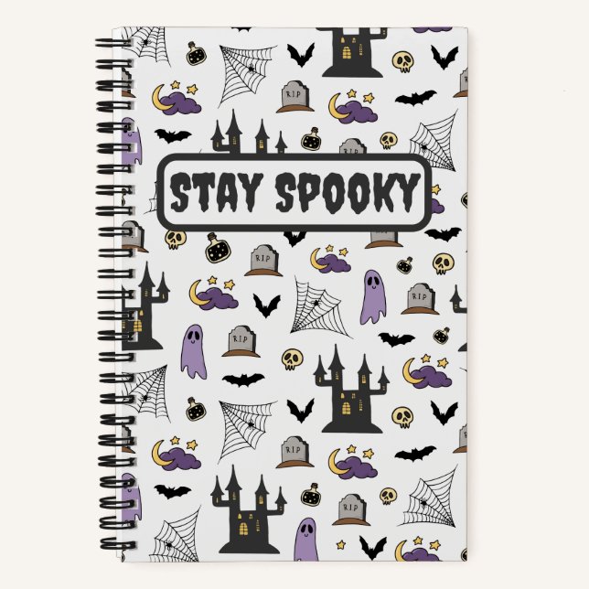 Bleibe Spooky Halloween Notizbuch (Vorderseite)