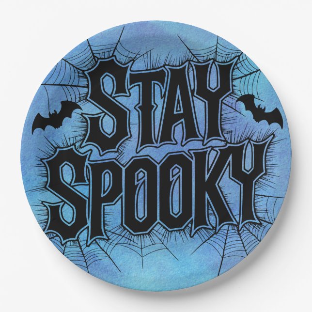 Bleibe Spooky Halloween Pappteller (Vorderseite)