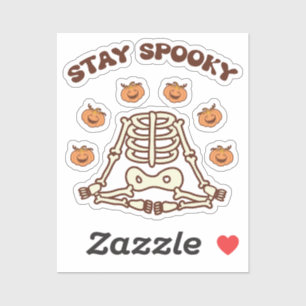 Bleibe Spooky Halloween Retro Groovy Aufkleber