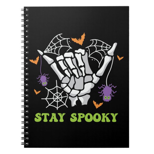 Bleibe Spooky Halloween Skeleton Hand Notizblock (Vorderseite)