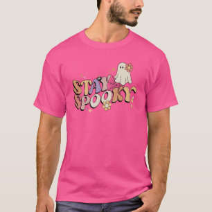 Bleibe Spooky Niedlich Creepy Ghost Blume Hallowee T-Shirt