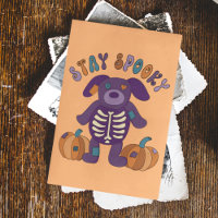 Bleibe Spooky Niedlich Skeleton Hund Halloween