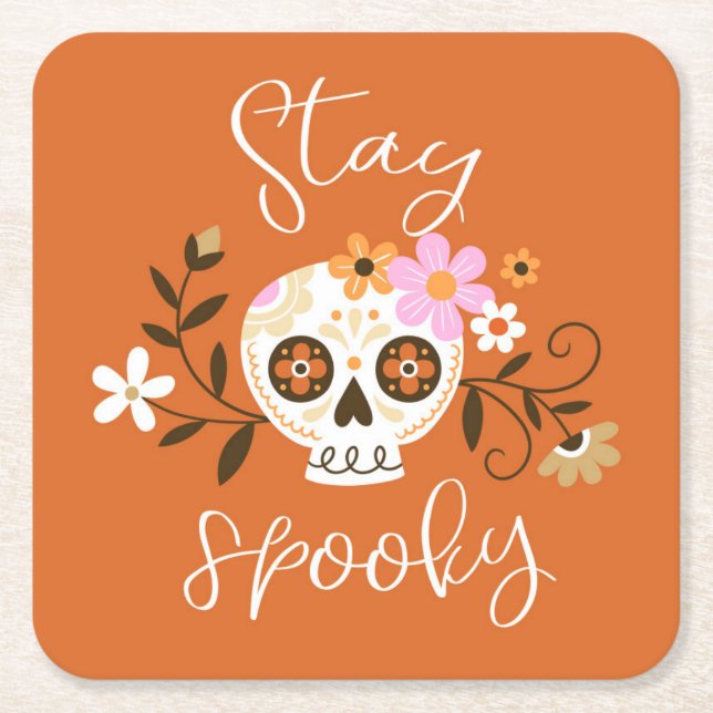 Bleibe Spooky Rechteckiger Pappuntersetzer (Vorderseite)