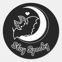 Bleibe Spooky Round Sticker schwarz
