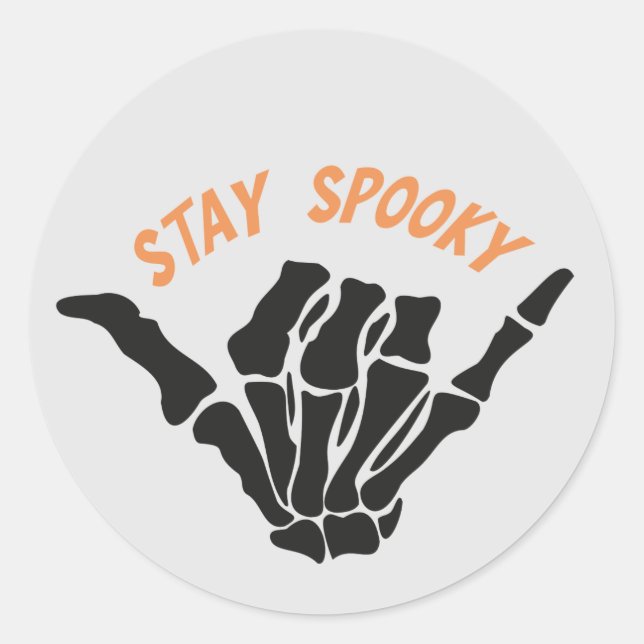Bleibe Spooky Skeleton Hand Sticker (Vorderseite)