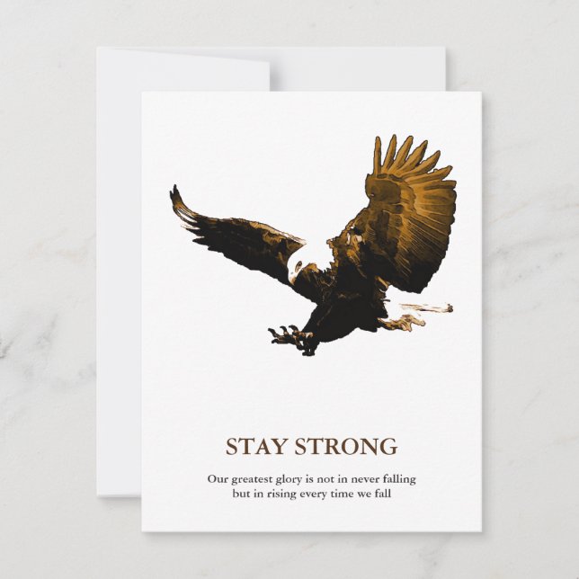 Bleibe Strong Bald Eagle Motivierend Artwork (Vorderseite)
