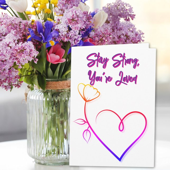 Bleibe Strong You're Loved Minimalistisch Get Well Karte (Von Creator hochgeladen)