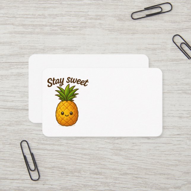 Bleibe Sweet - Niedliche Ananas Visitenkarte (Vorderseite/Rückseite Beispiel)