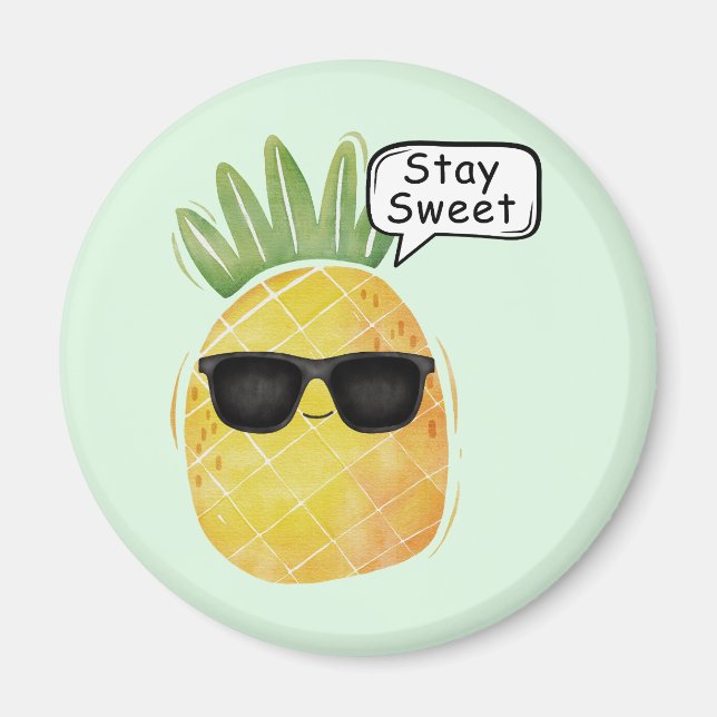 Bleibe Sweet Pineapa Cartoon Spaß Magnet (Vorne)