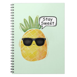 Bleibe Sweet Pineapa Cartoon Spaß Notizblock