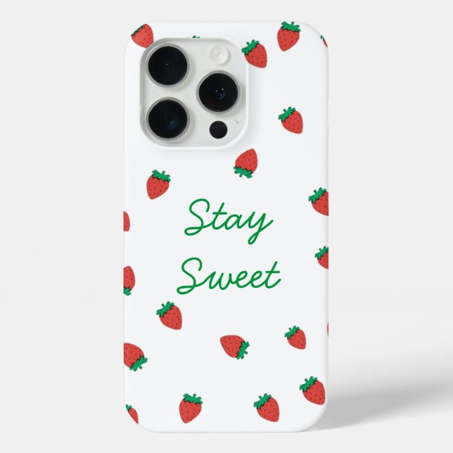 "Bleibe Sweet: Strawberry Delight iPhone 15 Pro Ca Case-Mate iPhone Hülle (Rückseite)