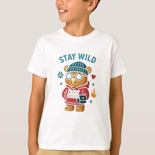 Bleibe Teddybär T-Shirt (Vorderseite)