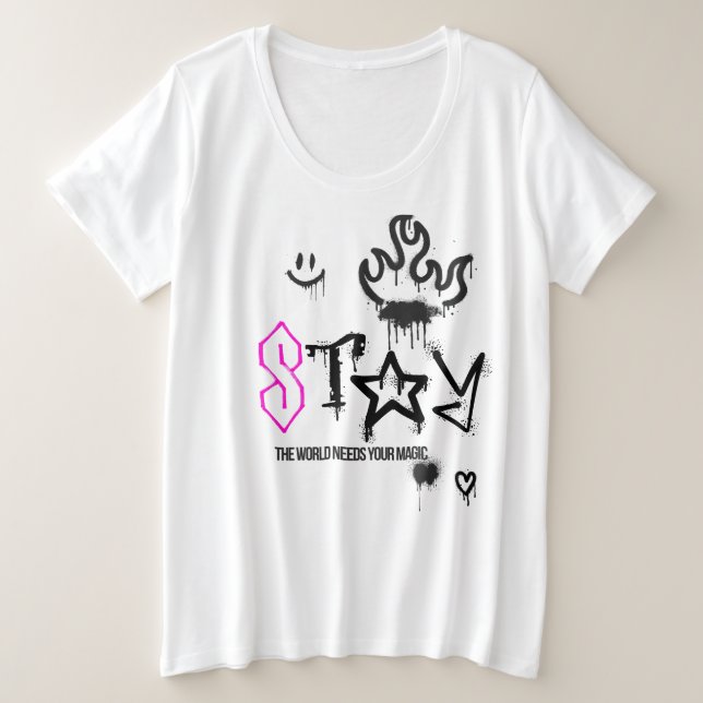 Bleibe_theworld nadesyourmagic große größe T-Shirt (Design vorne)