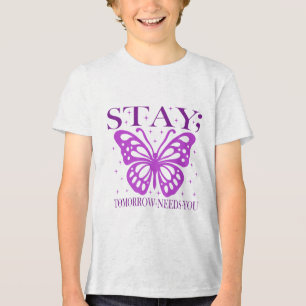 Bleibe Tomorrow braucht Suizidprävention Awarene Tri-Blend Shirt