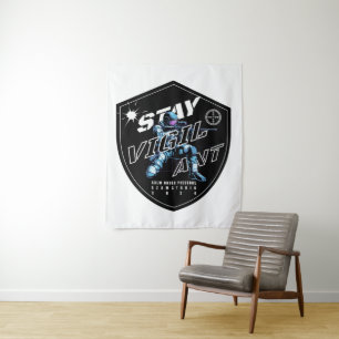 "Bleibe Vigilant - Bold Motivierend Design" Wandteppich