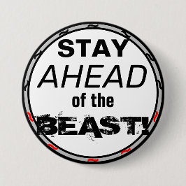 Bleibe vor der Beast Red Black Geometric Button