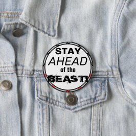 Bleibe vor der Beast Red Black Geometric Button