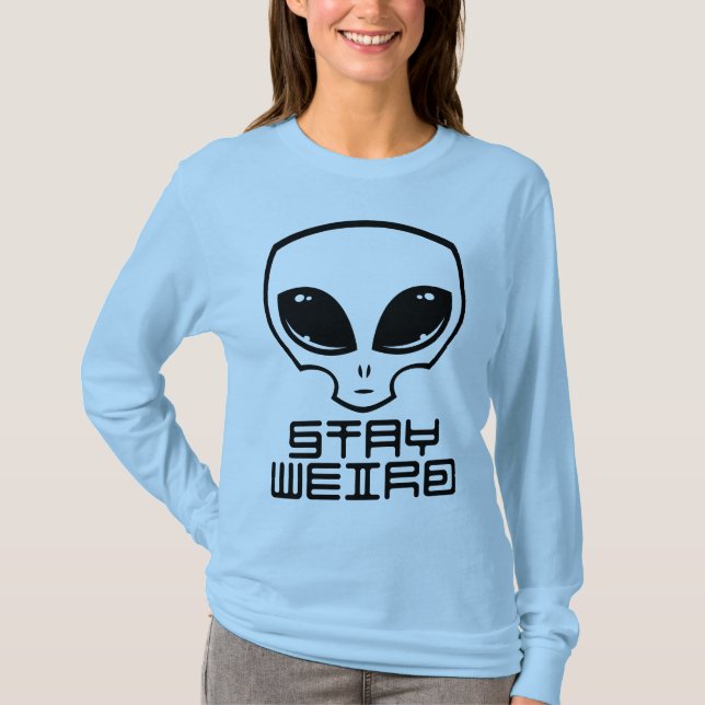 Bleibe Weird Alien Head T-Shirt (Vorderseite)