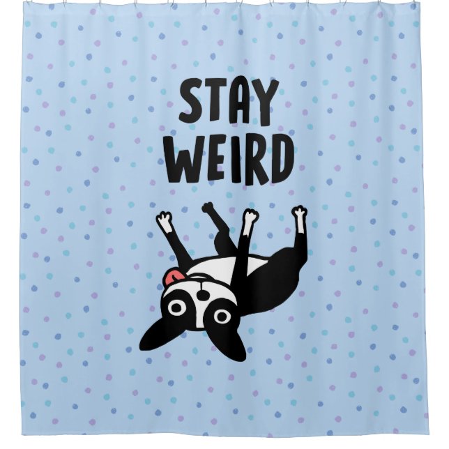 Bleibe Weird Funny Boston Terrier Dog Duschvorhang (Vorderseite)