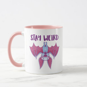 Bleibe Weird Quirky Albino Vampire Bat Cartoon Tasse