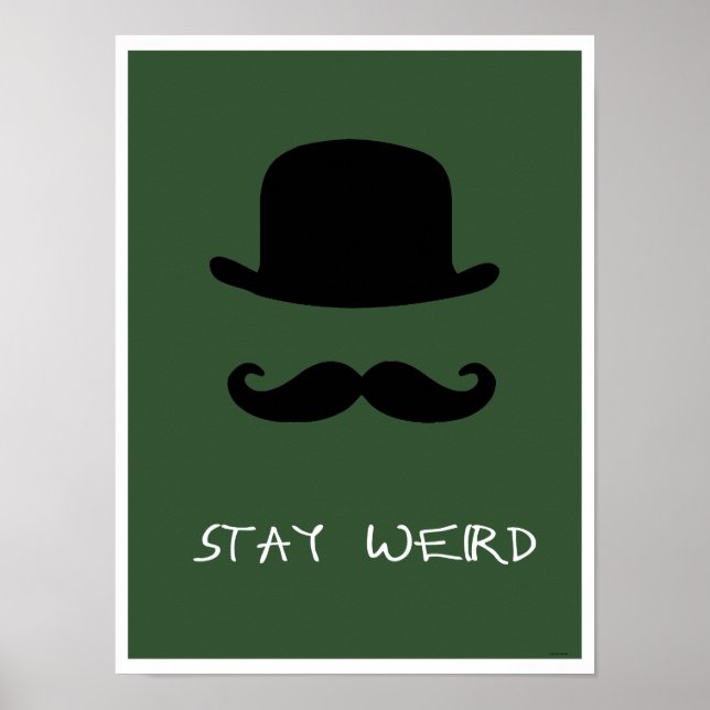 "Bleibe Werd" Grünes Poster (Vorne)