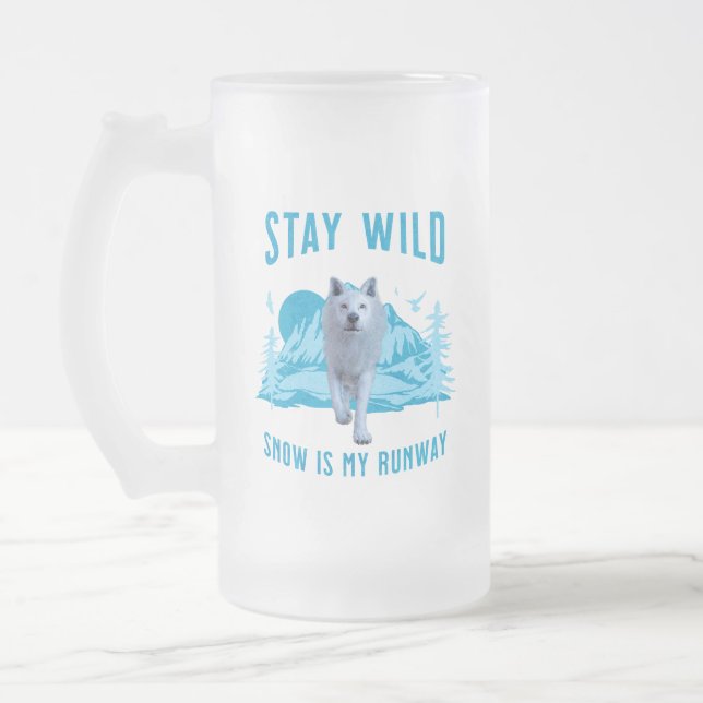Bleibe Wild Arctic Wolf Mattglas Bierglas (Links)