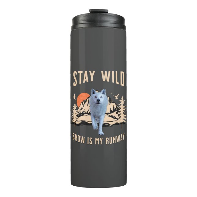 Bleibe Wild Arctic Wolf Thermosbecher (Vorderseite)