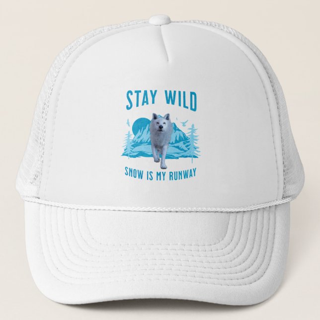 Bleibe Wild Arctic Wolf Truckerkappe (Vorderseite)