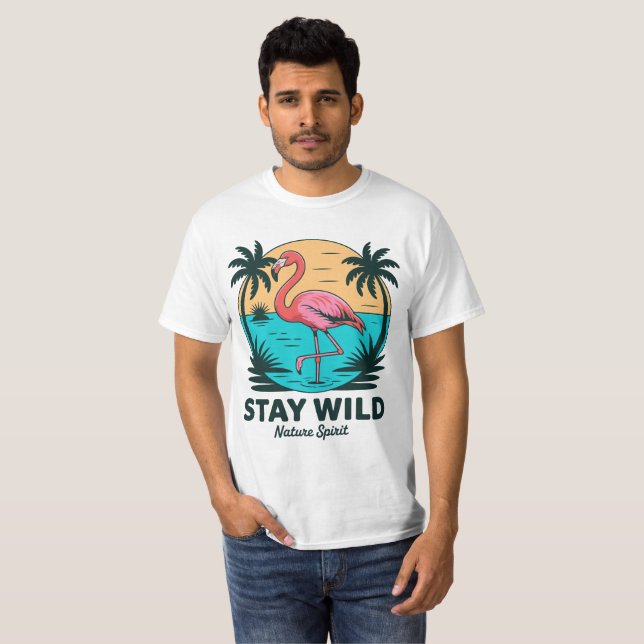 Bleibe Wild Flamingo T-Shirt (Vorne ganz)