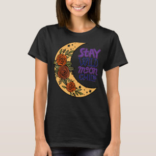 Bleibe Wild Moon Child Rose & Crescent Moon Boho P T-Shirt