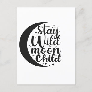 Bleibe Wild Moon Child Spooky Halloween-Geschenk Postkarte