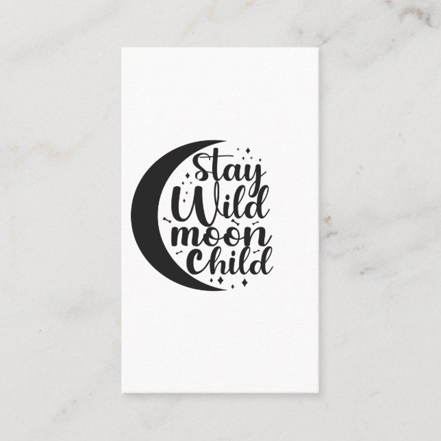 Bleibe Wild Moon Child Spooky Halloween-Geschenk Visitenkarte (Vorderseite)