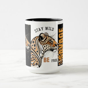 Bleibe Wild und Free Animal Coffee 15oz Tasse
