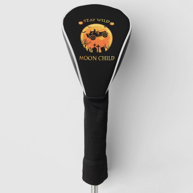 bleibe wilder Mond Kinderpumpen halloween festival Golf Headcover (Vorderseite)