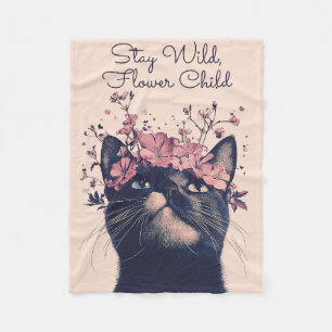 Bleibe Wildleder, Blume Kinderkatze Blumenfleece L Fleecedecke