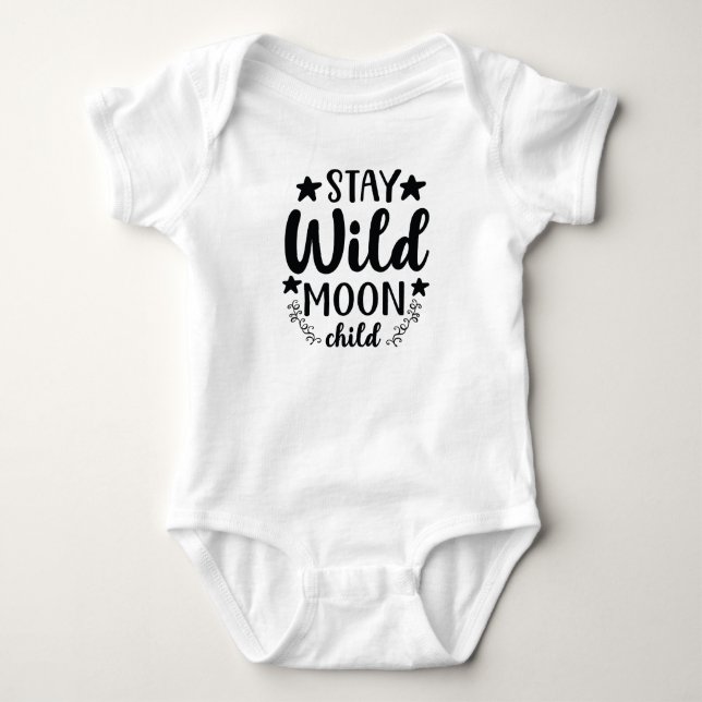 "bleibe-Wildmond-Kind" lustiger Babybodysuit Baby Strampler (Vorderseite)