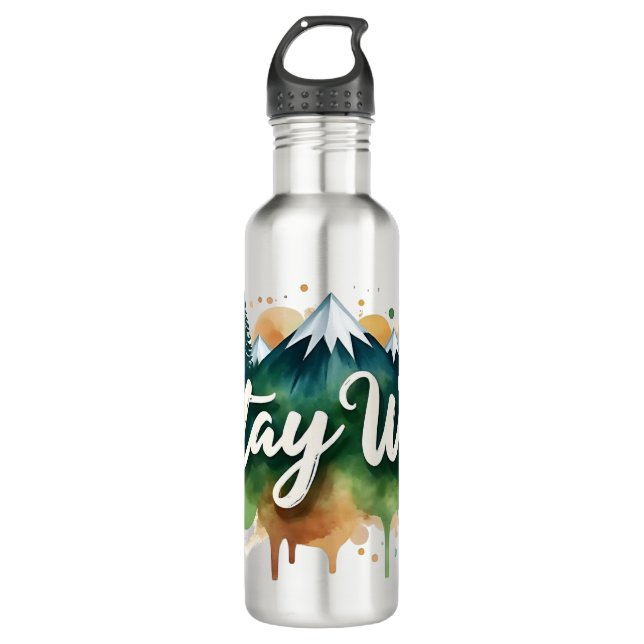 Bleibe Wildwasserflasche | Natur Splash Art Edelstahlflasche (Vorderseite)