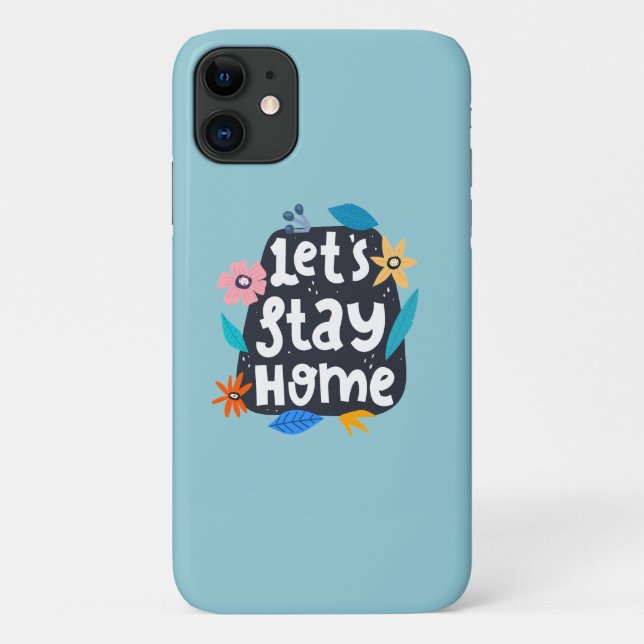 Bleibe Zuhause Floral Case-Mate iPhone Hülle (Rückseite)