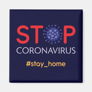 Bleibe Zuhause stoppt Korna-Virus-Pandemie Magnet