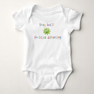Bleibe zurück, ich bin sozial Distancing Baby One  Baby Strampler