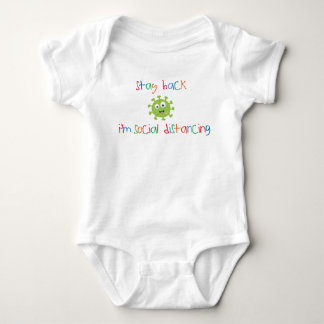 Bleibe zurück, ich bin sozial Distancing Baby One Baby Strampler