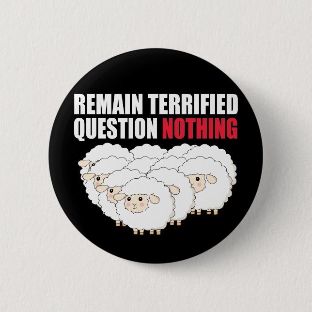 Bleiben erschreckte Fragen nichts Schaf Button (Vorderseite)
