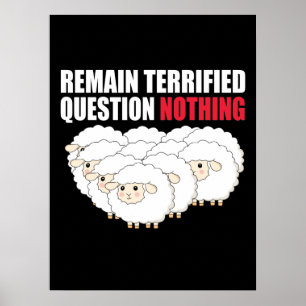 Bleiben erschreckte Fragen nichts Schaf Poster