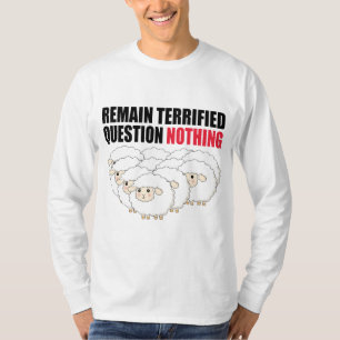 Bleiben erschreckte Fragen nichts Schaf T-Shirt