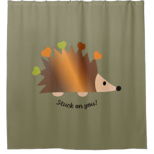 Bleiben Sie auf Igel und Herz Duschvorhang
