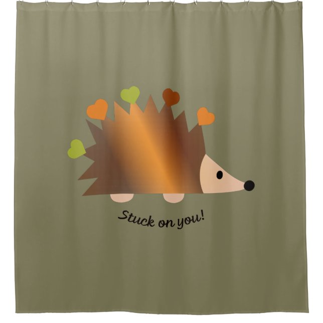 Bleiben Sie auf Igel und Herz Duschvorhang (Vorderseite)