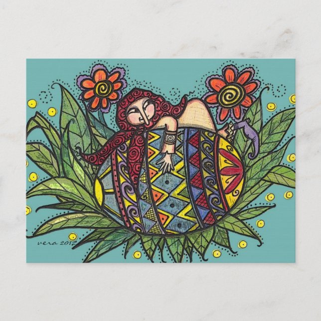 Bleiben Sie auf Ihre Pysanka Ukrainische Volkskuns Postkarte (Vorderseite)