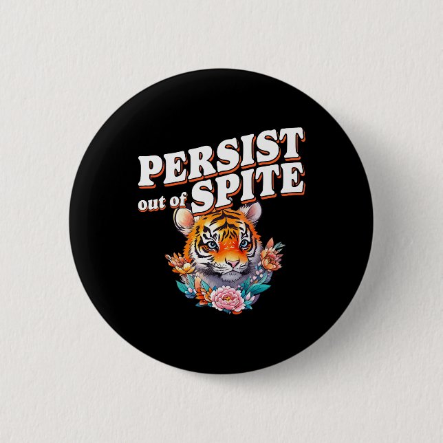 Bleiben Sie aus dem zarten Tiger-Funny-Design Button (Vorderseite)