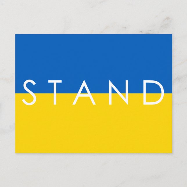 Bleiben Sie mit der Blaue und Gelbe Flagge der Ukr Postkarte (Vorderseite)
