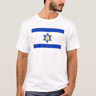 Bleiben Sie mit der Blauen und Weißen Flagge Israe T-Shirt